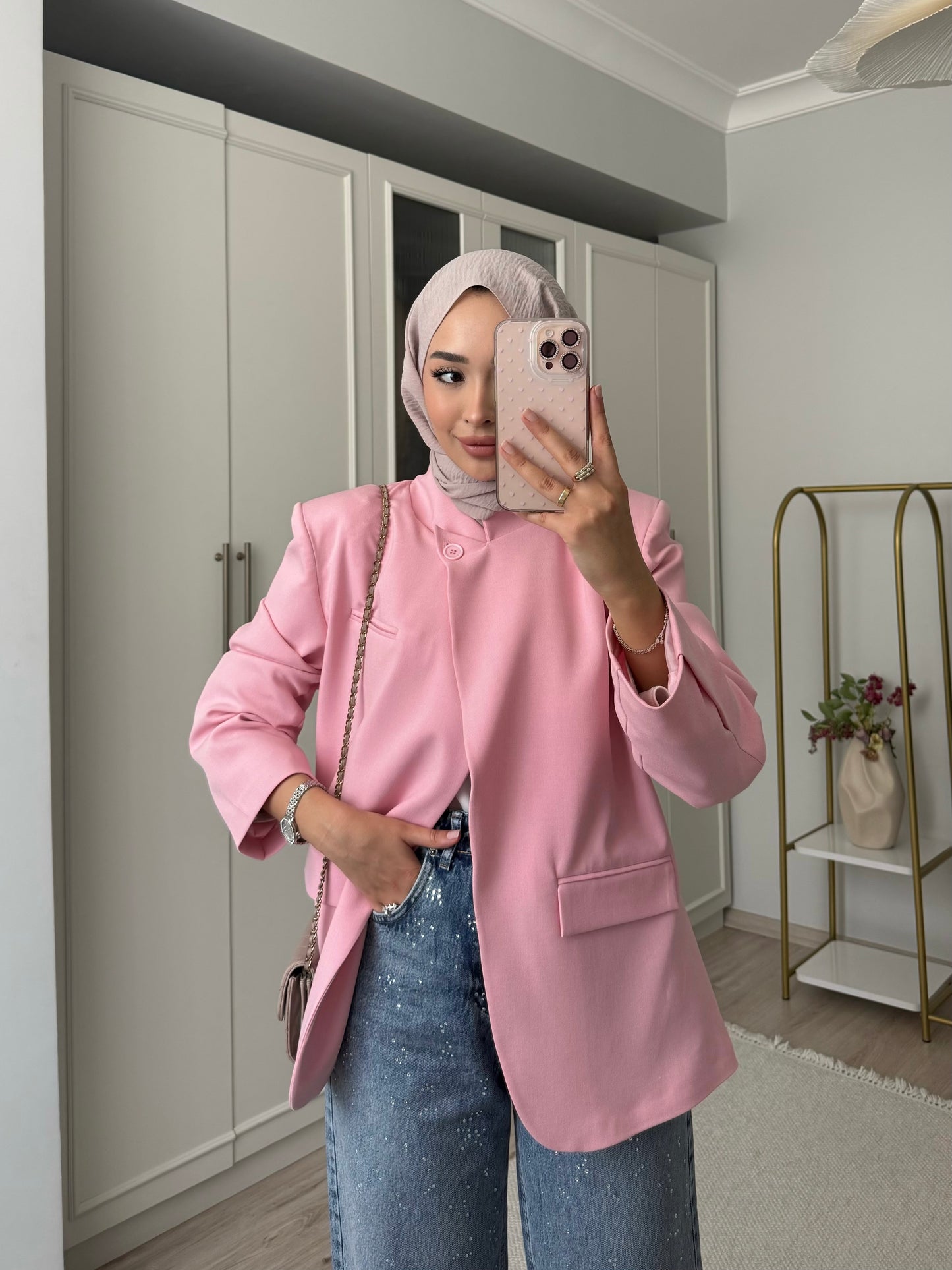 Urban classic ceket - pembe