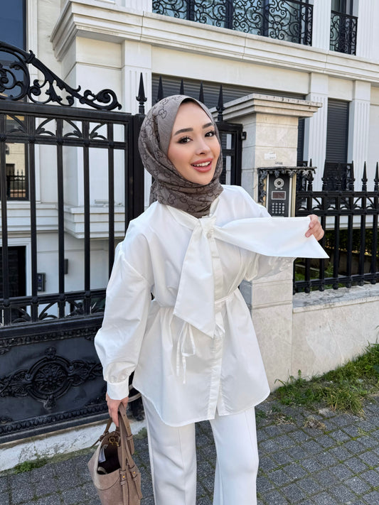 Moisa gömlek - beyaz