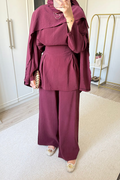 Pelerin takım - bordo