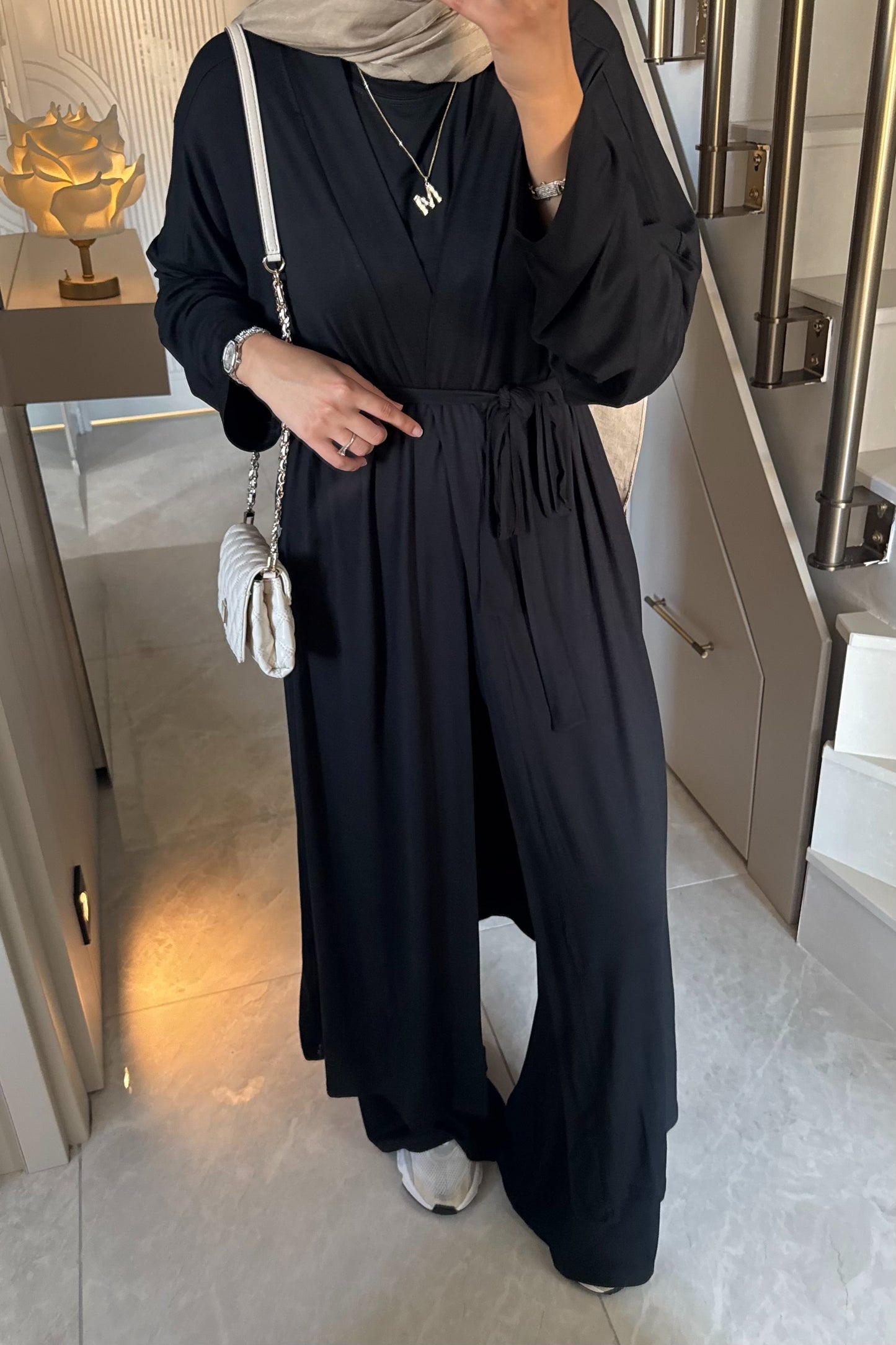 Oversize üçlü takım - siyah