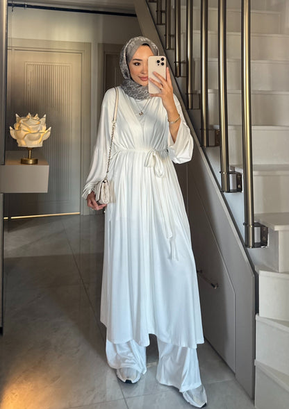 Oversize üçlü takım - beyaz