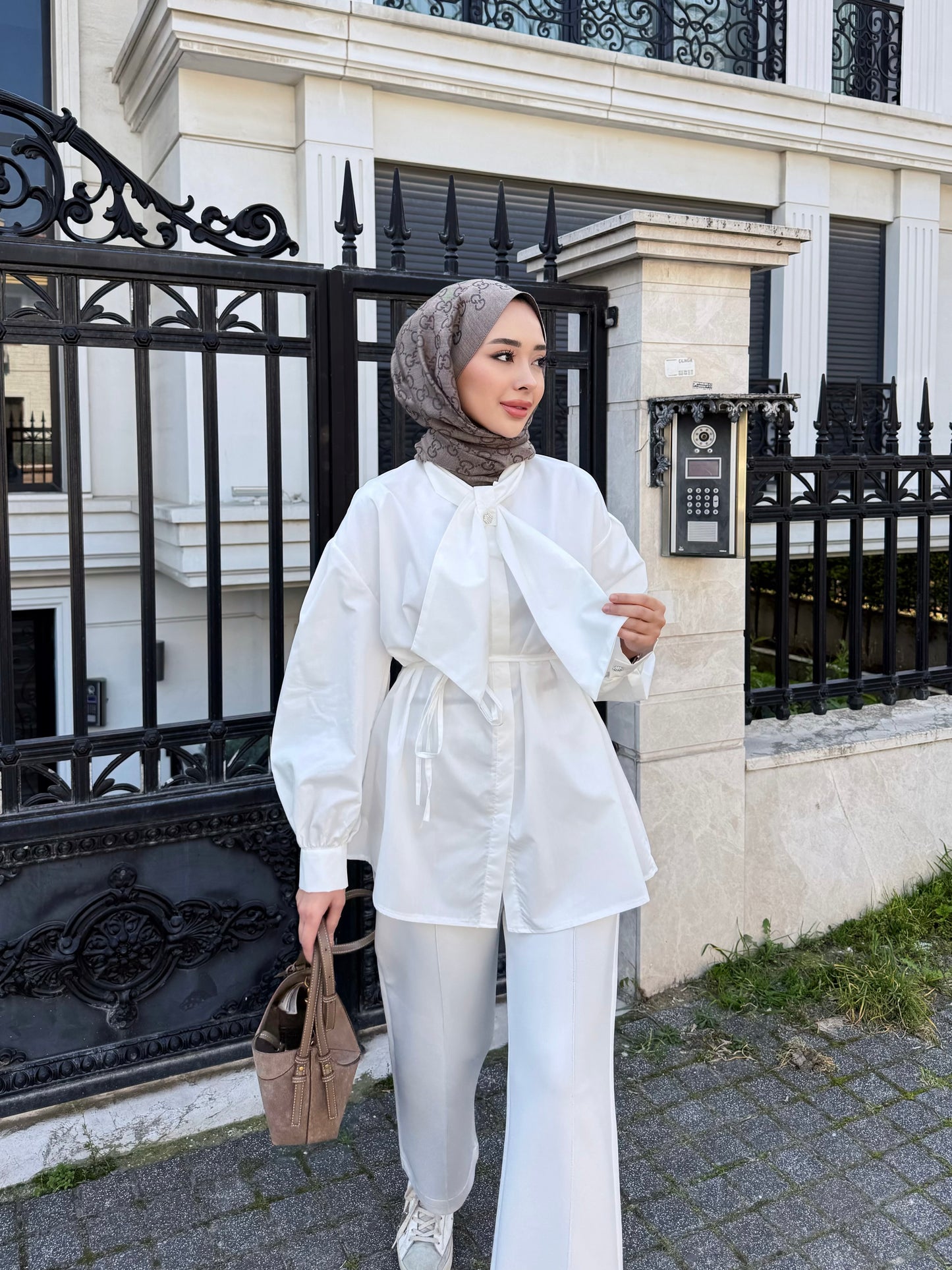 Moisa gömlek - beyaz