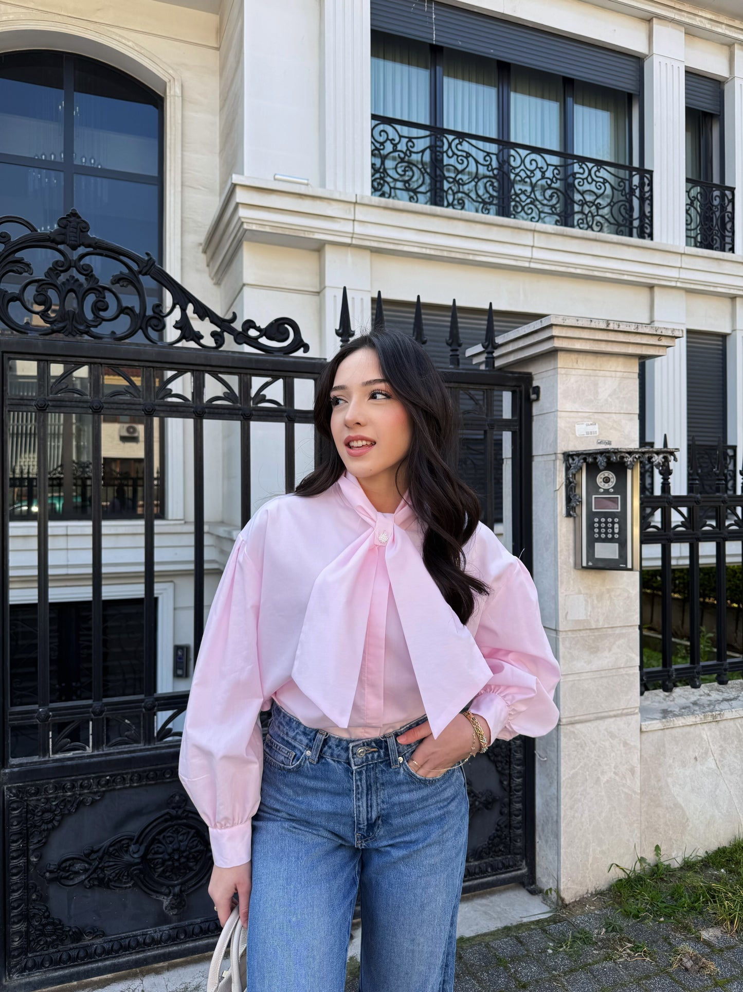 Moisa gömlek - pembe