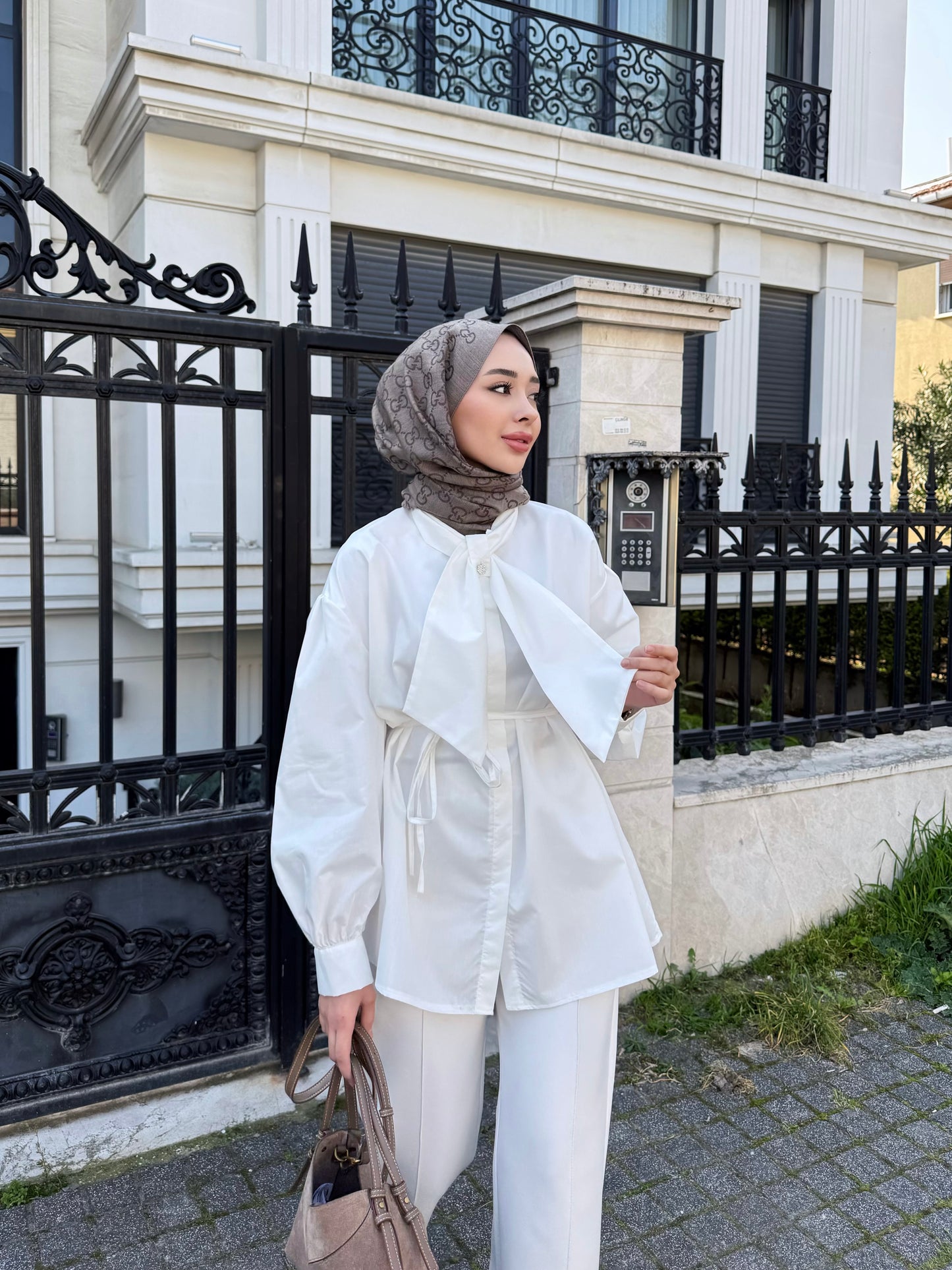 Moisa gömlek - beyaz